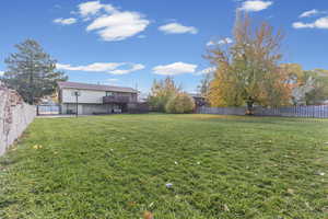 View of fenced backyard