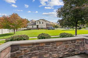 View of front of property with stone siding
