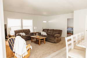Living room with wood finished floors