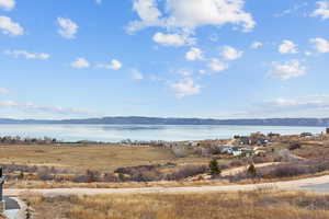 Water view featuring mountains