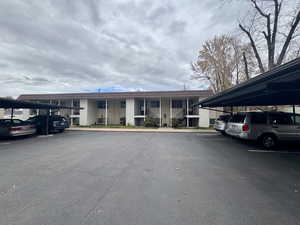 View of front of home featuring covered parking