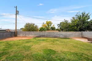 View of fenced backyard