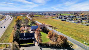 Aerial perspective of suburban area