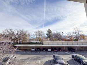 View of covered parking lot