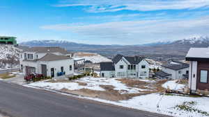 View of mountain background with nearby suburban area