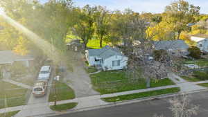 Aerial view of residential area