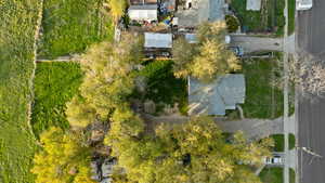 Aerial perspective of suburban area