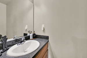 Bathroom featuring vanity