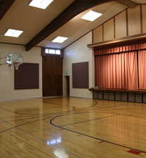 Interior basketball court
