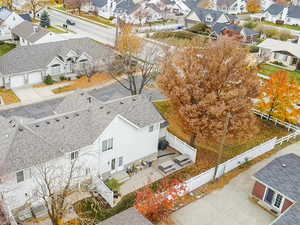 Aerial perspective of suburban area