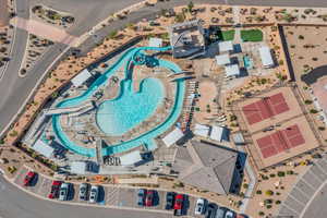Bird's eye view of a pool