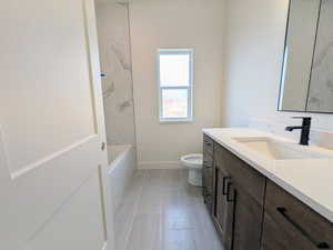 Full bath with vanity and bathing tub / shower combination