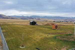 Mountain view featuring rural landscape