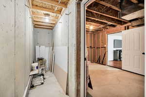 View of unfinished basement