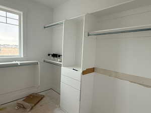 View of walk in closet