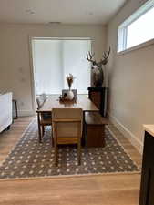 Dining room featuring light wood-style floors