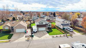 Aerial view of residential area