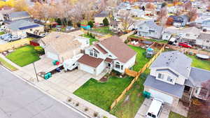Aerial view of residential area