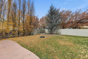 View of fenced backyard