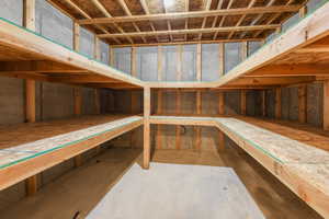 Storage room featuring a relaxing sauna