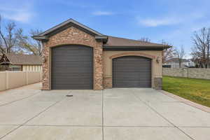 Garage with driveway