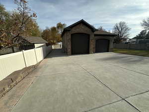 Garage with driveway