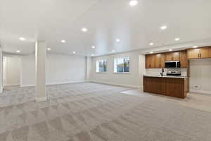 Basement Rec Room and Kitchen