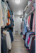 Spacious walk-in closet featuring LVP flooring
