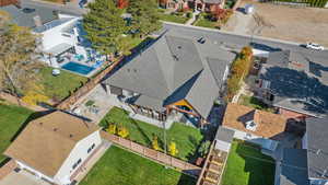 Aerial perspective of home & surrounding homes.