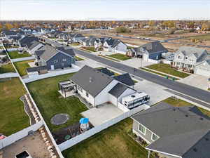 Aerial view of residential area