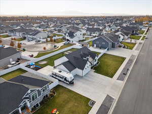 Aerial perspective of suburban area