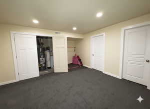 Newly finished basement featuring a family room, 3/4 bathroom and bedroom.