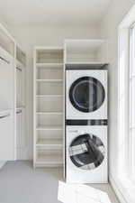 Stacked Washer and dryer in Primary Closet