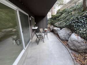 Private exterior covered patio perfect for relaxing