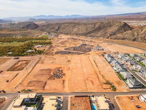 Aerial overview of property's location with mountains and rural landscape