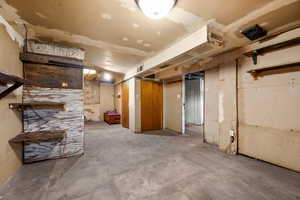 View of unfinished basement