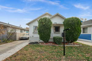 View of front of home featuring covered porch