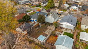 Aerial perspective of suburban area