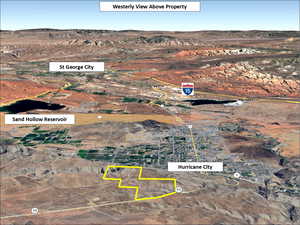 Aerial view of property's location with property boundaries highlighted