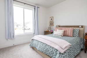 Bedroom with carpet floors