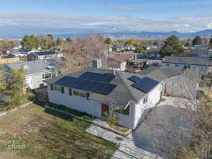 Aerial perspective of suburban area