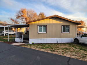 View of front of property featuring covered porch