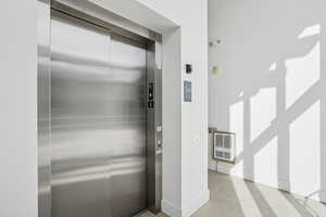 Property entrance with elevator