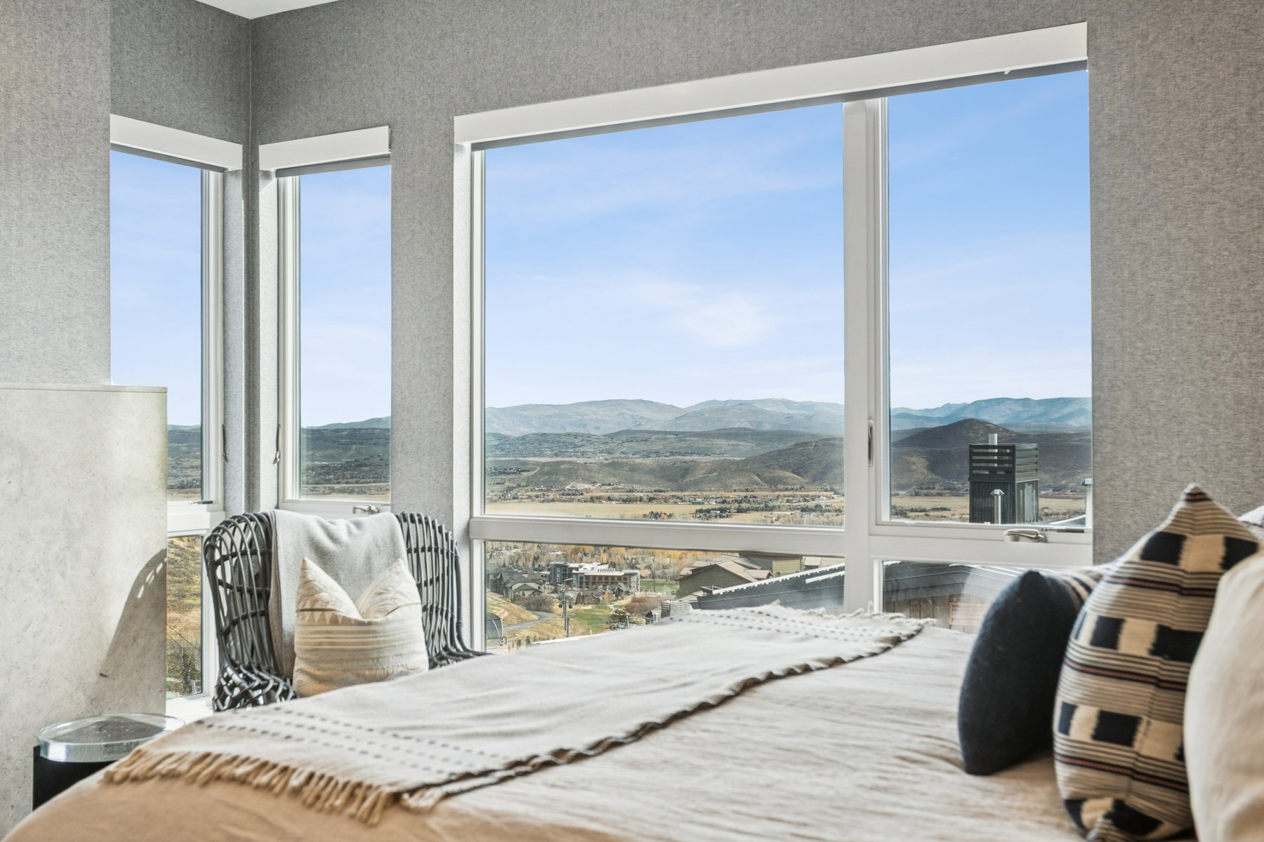 Bedroom with a mountain view