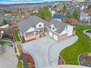 Aerial perspective of suburban area