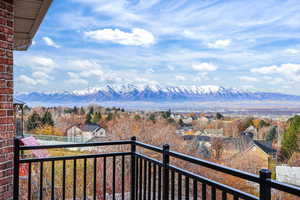 Balcony with a mountain view