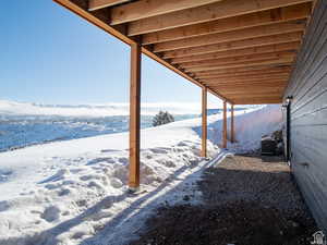 View of snow covered patio