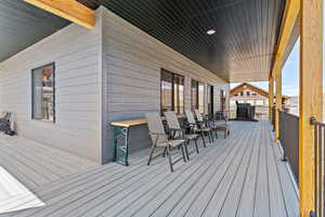 View of wooden deck