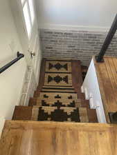 Stairs with wood finished floors