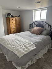 Bedroom with carpet floors